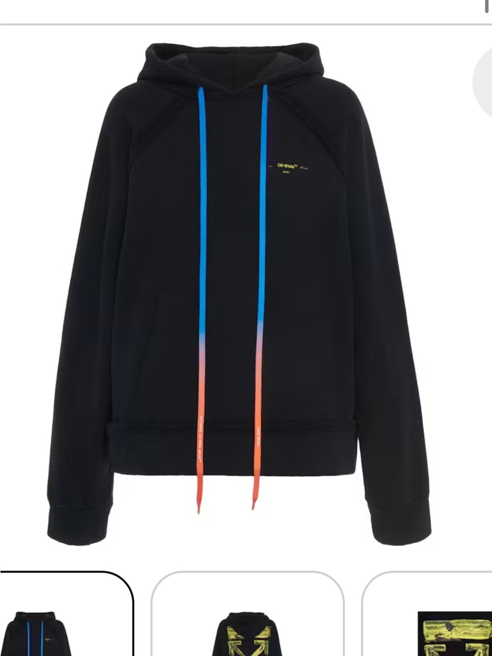 Off White Oversized Acrylic Arrows Hoodie